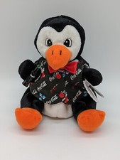 Coca-Cola Bean Bag Plush Penguin 1998 Red Bowtie Holiday Vest Coke 0172 W/Tag