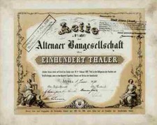Altenaer Baugesellschaft Altena Werdohl Sauerland 1871 Autograph 100 Thaler DEKO