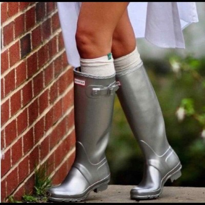 silver hunter wellies size 6