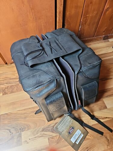 River Road Motorcycle Large Braided Slant Quick Release Saddlebags TR:10-9010