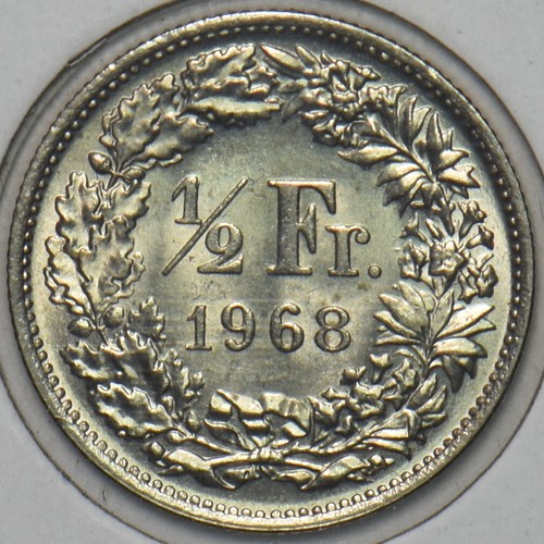 Switzerland 1968 1/2 Franc CH BU 152204 combine shipping - Picture 2 of 2