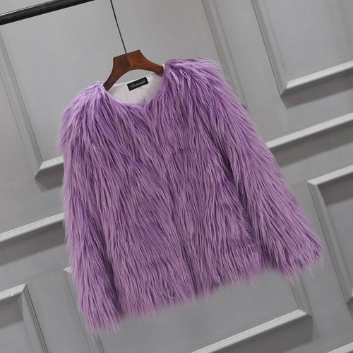 Girls Faux-fur Jacket Coat Toddler Kids Winter Thicken Warm Fuzzy Outwear Clothe - Picture 24 of 57