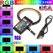 5V USB LED Strip Lights TV Back Light 5050 RGB Color Changing with 24 Key Remote