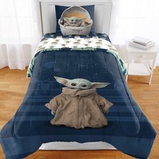 Disney Star Wars Mandalorian Comforter set Baby Yoda Reversible bed Set