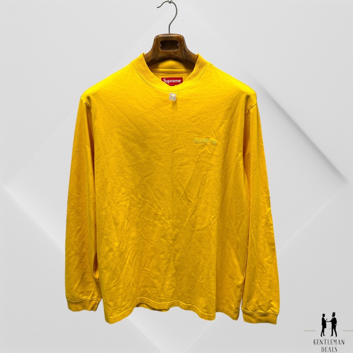 トップス Supreme Mock Neck > T Supreme Mock Neck Top Preowned Sz M Medium NWT Yellow 100% Cotton