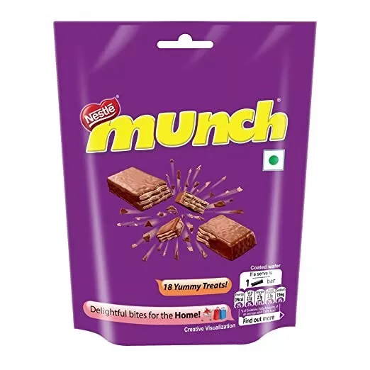 Nestle Munch Chocolate India Bar Chocolate Candy 202 Gram Pouch