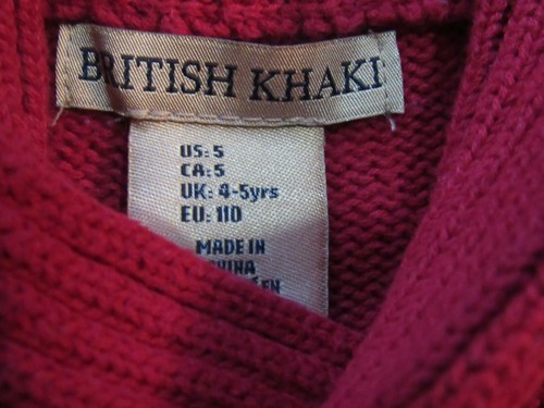 British Khaki Shawl Collar Red White & Blue Fair Isle Reindeer Sweater Boy 5 - Picture 4 of 5