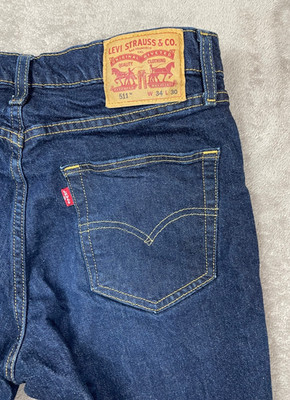 Levis 511 Jeans Mens 34x30 Standard Slim Fit 5-Pocket Stretch Flex Denim Blue