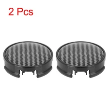 2pcs 62mm Car Wheel Hub Caps Universal Black with Carbon Fiber Pattern Sticker