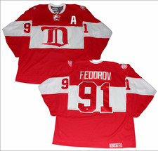 Sergei Fedorov Autographed Detroit Red Wings Vintage CCM Jersey