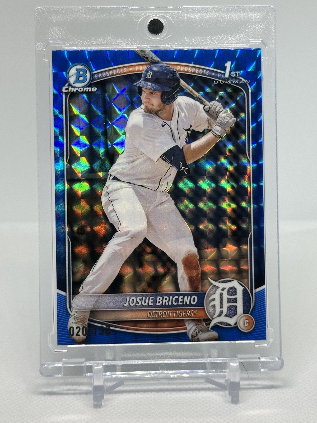 Josue Briceno 2025 Bowman Chrome Blue Geometric /150 #BCP-13 Detroit Tigers
