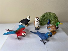 Safari Wings Of The World Bird Figure Lot Parrots Barn Owl Bald Eagle Peacock