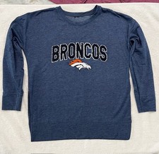 Women's NFL Denver Broncos long sleeve pullover sweatshirt fleece embroidered
