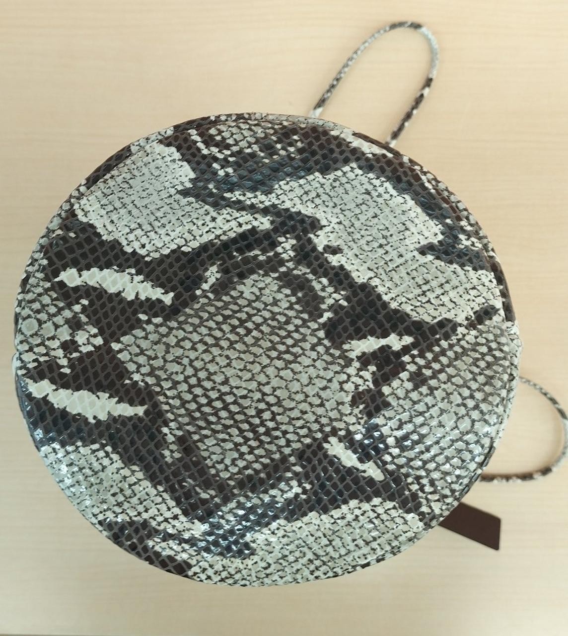 Python Pattern Leather Drawstring Shoulder Bag Ma… - image 5