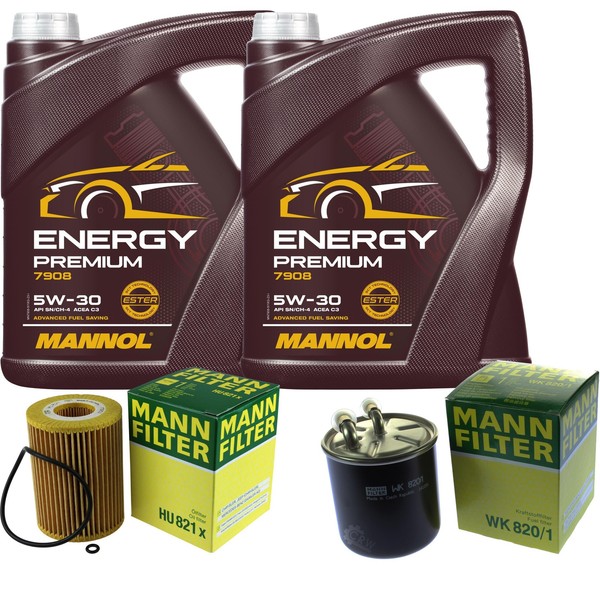 Inspektionspaket 10L Mannol Premium 5W-30 FüR Mercedes W639 CDI 3.0 W164 ML 320-image