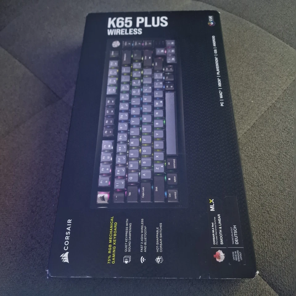 "UNIKAT" Weiße Corsair K65 Plus Wireless, Mechanische 75% Gaming Tastatur ICUE  - Bild 4 von 4
