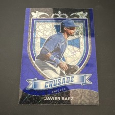 Panini 2021 Chronicles Crusade Blue Velocity Prizm Javier Báez #6 Chicago Cubs