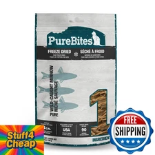 PureBites Minnow Freeze Dried Cat Treats - 1 Ingredient, Made in USA, 2.3oz