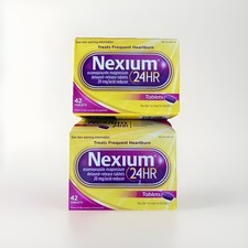 TWO 2 Nexium 24 Hour Heartburn Treatment 42 20MG Tablets Acid Reducer Exp08/26