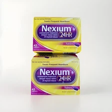TWO (2) Nexium 24 Hour Heartburn Treatment 42 20MG Capsule Acid Reducer Exp2027+