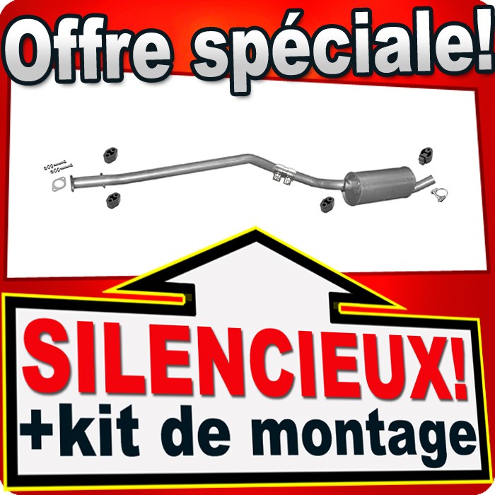 Silencieux intermédiaire pour Ford Tourneo Connect 1.8 TDCi 2002-2006 châssis court