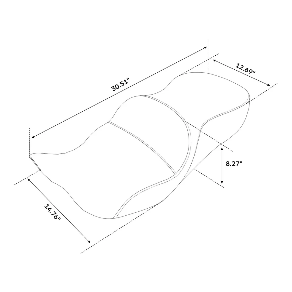 Cojín de asiento de conductor + pasajero apto para Harley Touring Road Glide 2009-23 Foto 4 de 4
