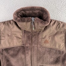 Vintage Nike ACG Sherpa Fleece Jacket Womens Medium Brown Teddy Deep Pile Y2K