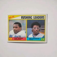 1984 Topps Football '83 NFL Rushing Leaders NFC/AFC #204 Dickerson Rookie Warner