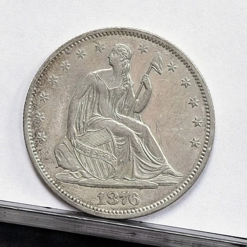1876 Liberty Seated Half Dollar - Ch XF Details, Clnd w/Rim Nick 4:00 (#60764-L)