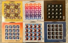 🔴 Music Icons Set of 6 Forever Stamps*Lennon*Gaye*Joplin*Cash*Vaughn*Hendrix