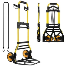 Folding Hand Truck and Dolly, 440lbs Capacity Portable Luggage Dolly Cart wit...