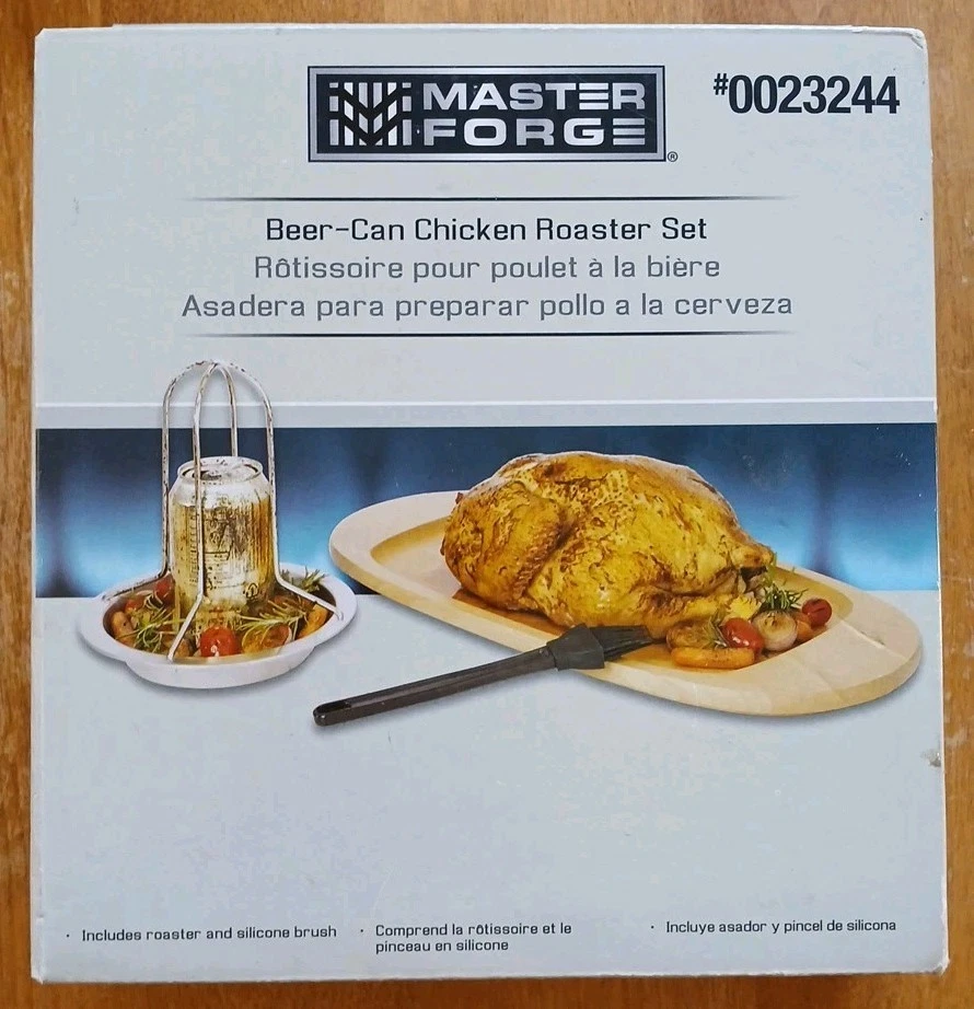 Vintage Master Forge Chicken Roaster Set Beer Can Chicken Roaster Set NIB