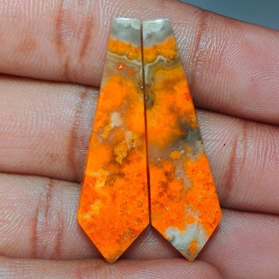 35.00 Cts Natural Bumble Bee Jasper Fancy Pair Cab Loose Gemstone  12x41x4 mm