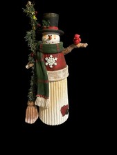 Rustic Country Snowman With Tree Winter And Christmas Decor
