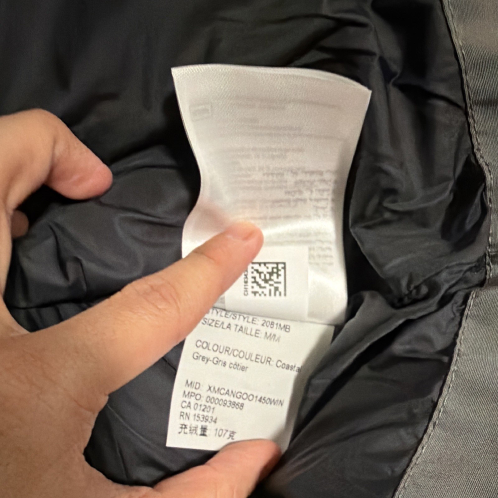 Canada Goose Coastal Grey Men's Vest Button Zip Stand-Up Collar Lightweight M thumbnail 5