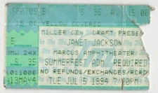 Vintage 1994 Janet Jackson Concert Ticket Stub Milwaukee WI