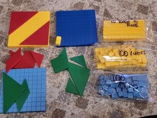 Base 10 Blocks Tangrams Math Manipulatives Home School 5 Colorful Educational