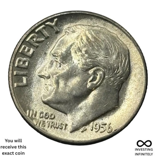 1956 BU Roosevelt Dime X-902