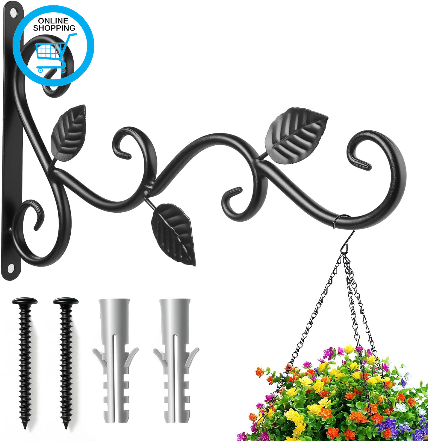Hanging Basket Bracket 12 Inch Heavy Duty Hanging Basket Brackets Outdoor Wall H