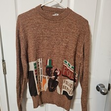 Vintage Folies Theater Sweater Woman's M Lagrande Estate Find Acrylic Brown