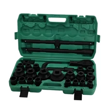 Drive Impact Socket Set,26-Piece Point Socket Set Chrome Vanadium Steel Standard
