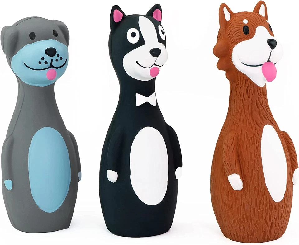 Pacote com 3 brinquedos de látex estridente de 5,7 polegadas vara de pé brinquedo para cachorro cachorro cachorro buscar - Imagem 3 de 4