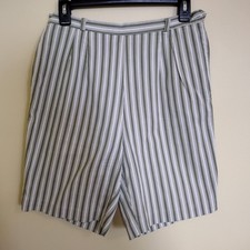 Vintage 1960s Green Striped Bermuda Shorts by Personal 27 Waist