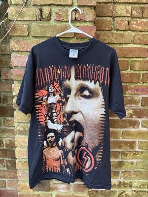 Men's XL Short Sleeve Vintage Bootleg Marilyn Manson AOP T Shirt