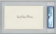 Carl Sandburg Signed Autographed  ~Poet, Pulitzer Prize Winner PSA/DNA