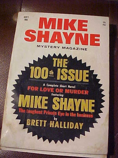 Mike Shayne Mystery Magazine for Sept 1965 100th Issue POOR