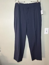 Old Navy Womens Ankle Pleated Front Pull On Pants Navy Stretch L NWT