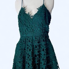 Windsor green lace mini dress with spaghetti straps L