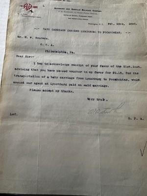 1893 Richmond & Danville Railroad Co RR Brief Briefkopf