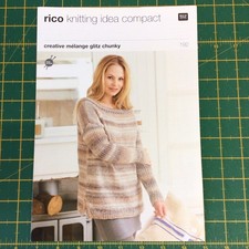 Rico Creative Melange Chunky Ladies Sweater Knitting Pattern Sizes 32-50” 192
